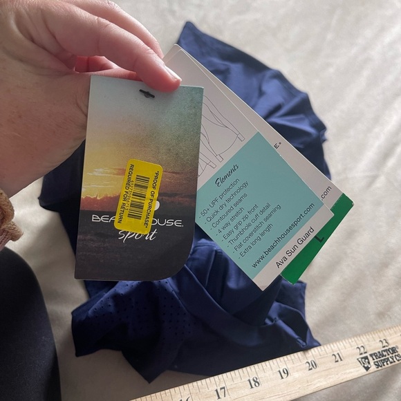 Beach house sport nwt navy zip rash guard long sleeve upf 50+ top - Picture 7 of 12